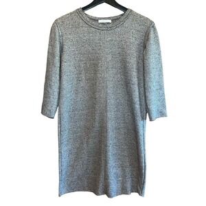 Zara Woman Grey Mini Sheath Dress Womens S Knit Raw Hemlines